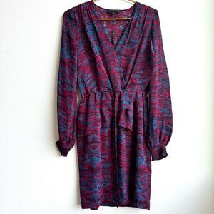 Marchesa Voyage Size 2 XS 100% Silk Tie Waist Long Sleeve Classy Cocktail Dress